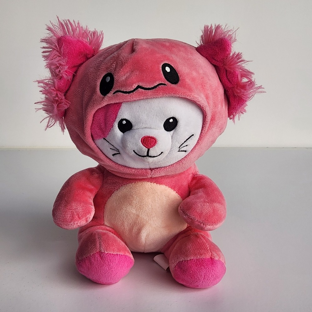 Peek A Boo Toys Inc Pink‎ Plush Critter Hooded Stuffed Animal Toy Kids 8"